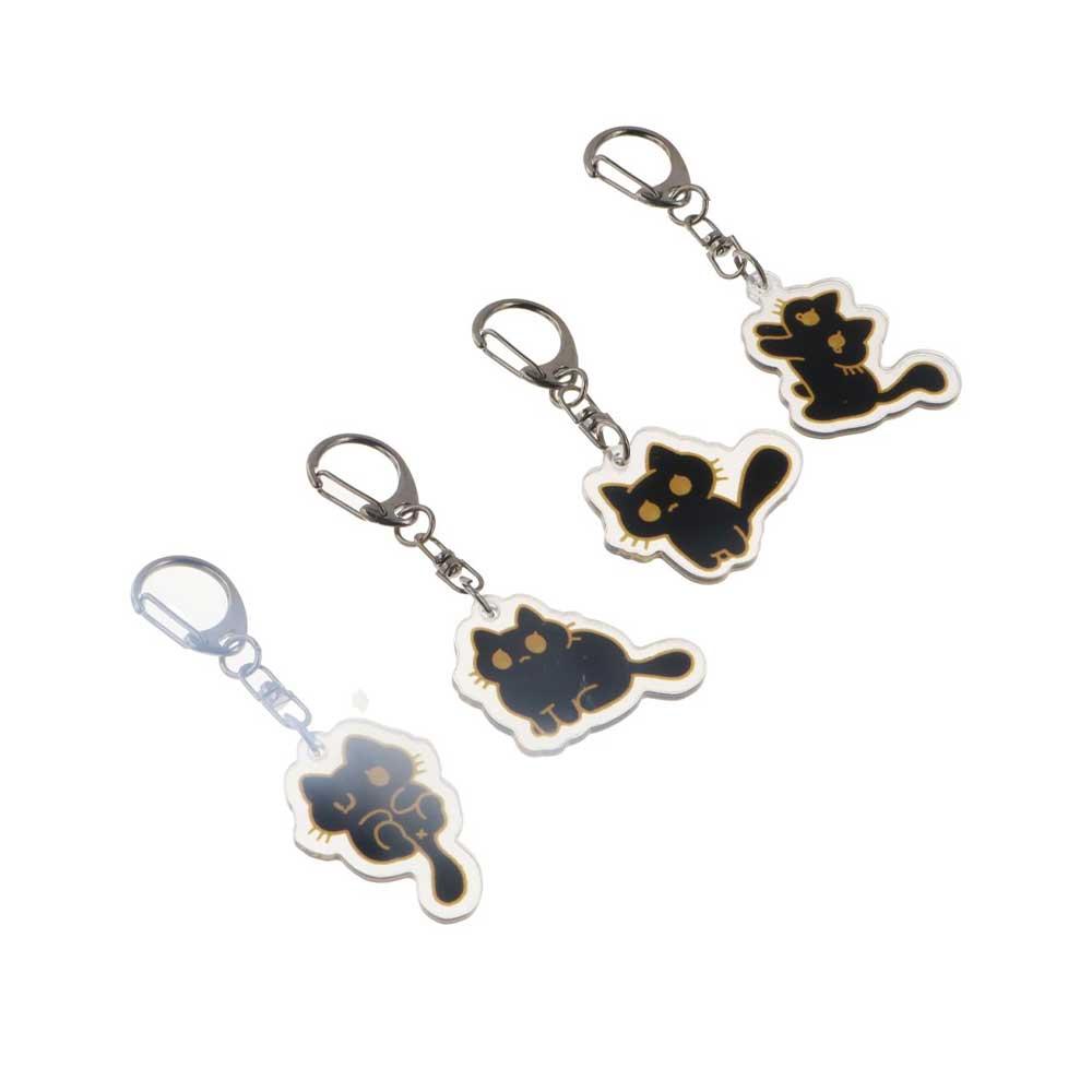 Acrylic Black Cat Keychain Black Cat Cute Black Cat Pendant Cute Cat Acrylic Keyring  Girls Gifts