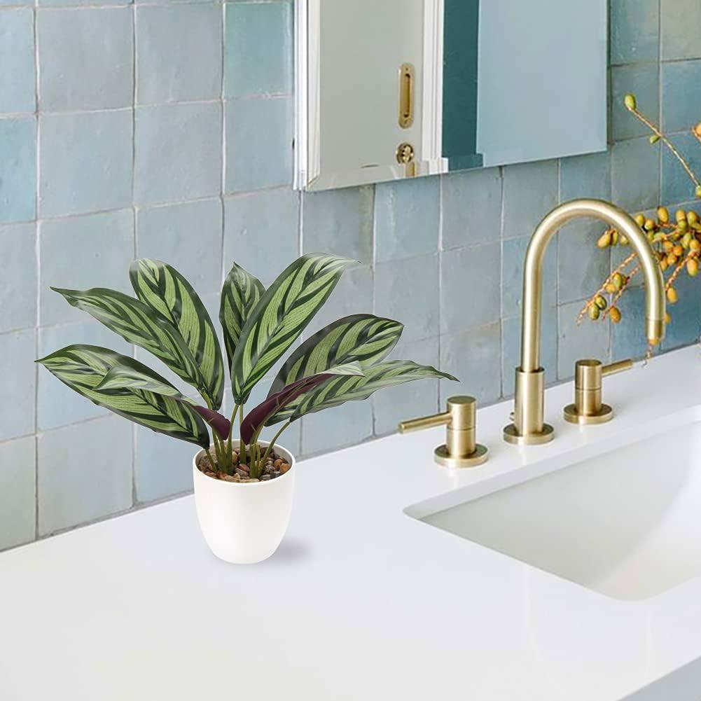 Sztuczny Kwiat W Doniczce Roślina Ozdobna Calathea Jak Żywa Dekoracja 33Cm