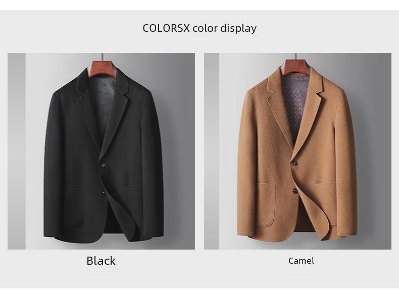 Men's Woolen Casual Suits: 2024 Autumn/Winter Solid Color Thickened Coats for Middle-aged and Young