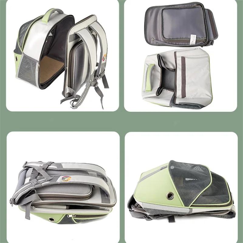Portable Foldable Pet Carrier Bag Outdoor Cat Dog Breathable Travel Bag Pet Backpack Oxford FabricMesh Travel Collapsible