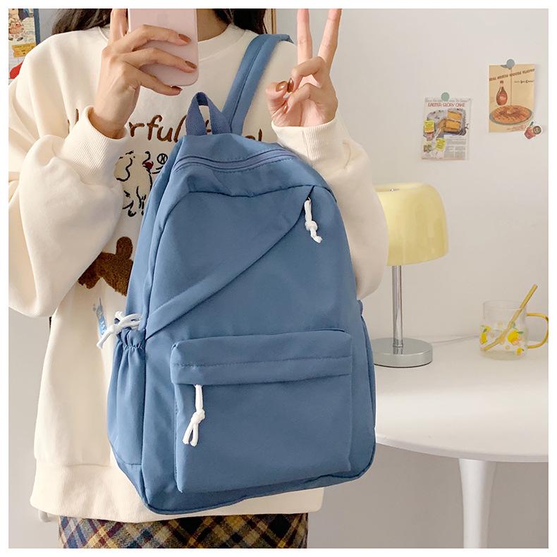 Casual Rucksack mit großer Kapazität und einfarbigem Design - Modischer Doppelrucksack für Studenten und Reisen