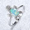 Hot-selling platinum green imported Opal turtle ring simple ins index finger ring jewelry