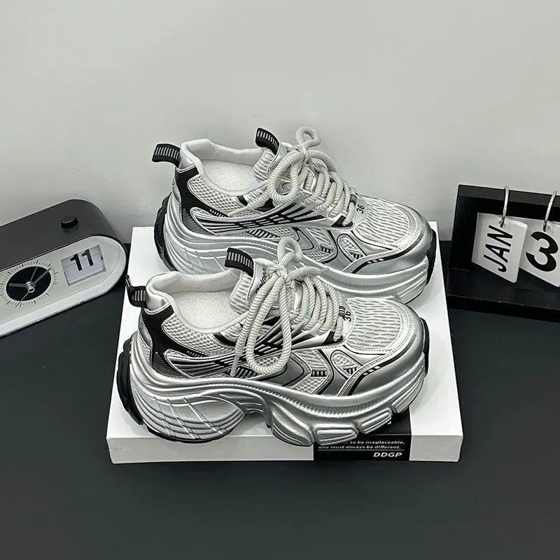 Dad shoes dad shoes small new casual sports shoes autumn and winter shoes thick-soled heightening shoes