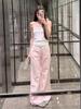 Damen Straight Leg Jeans Casual Einfarbige Baumwollmischung Hohe Taille Tägliche Streetwear Lange Hosen