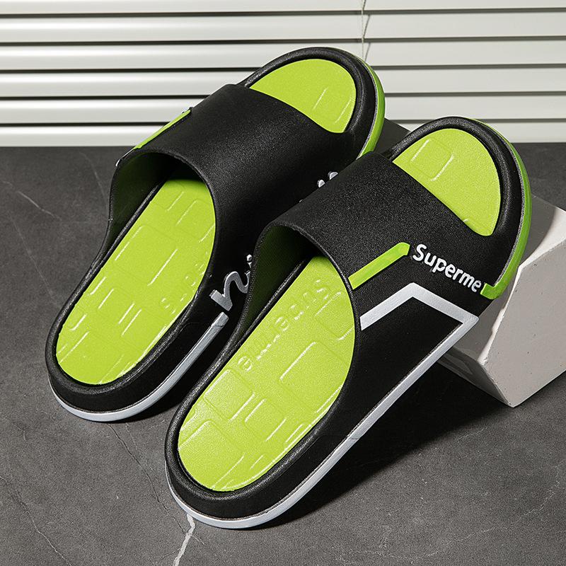 Summer men's slippers fashion trend outer wear one-word indoor non-slip sandals men's home shoes