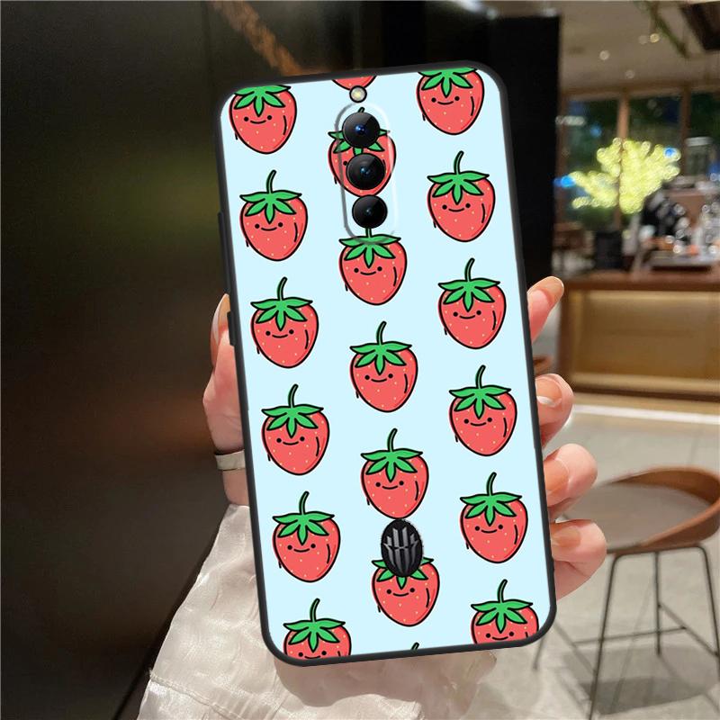 Cute Strawberry Case For ZTE Nubia Red Magic 11 10 9 8 9S 8S 10S Pro Plus 6 7 6S 7S For RedMagic 10 Air Cover