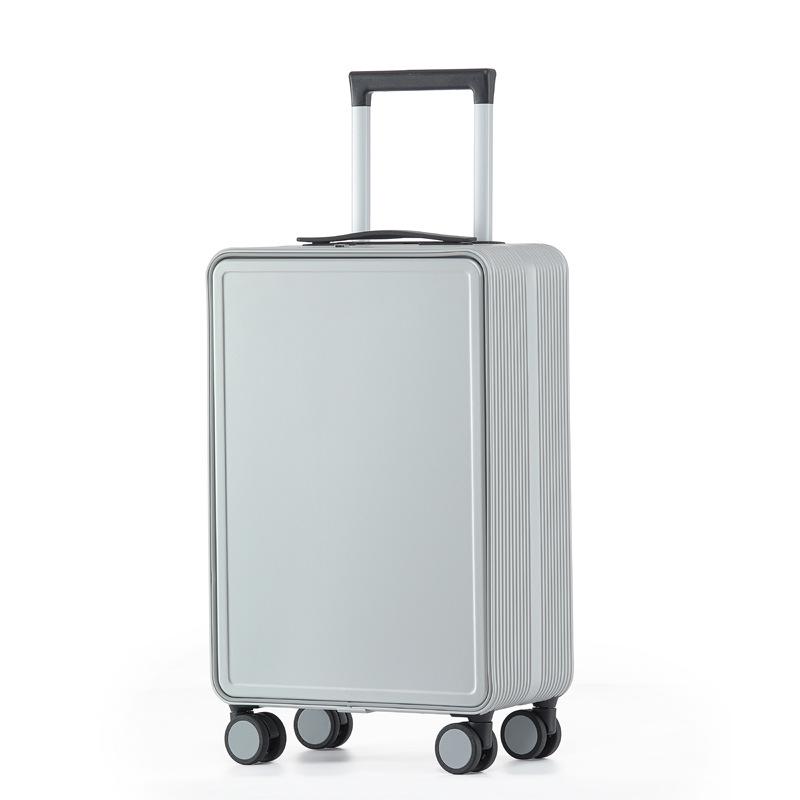 20-Inch Front-Opening Carry-On Trolley with Laptop Compartment, Aluminum-Magnesium Alloy Suitcase