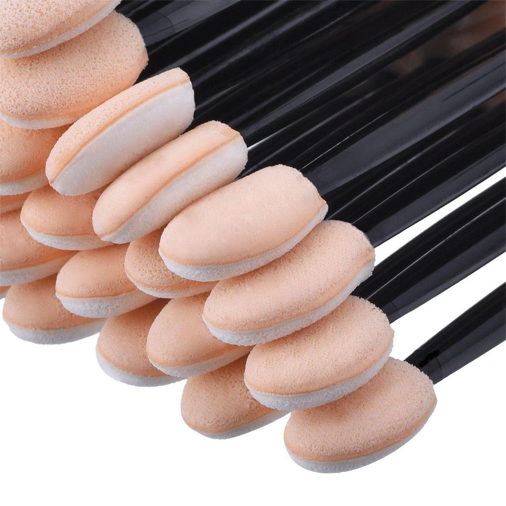 25Pcs Eyeshadow Applicators With Storage Container Disposable Eyeshadow Sponge Brush Double-Sided Eye Makeup Applicators LM