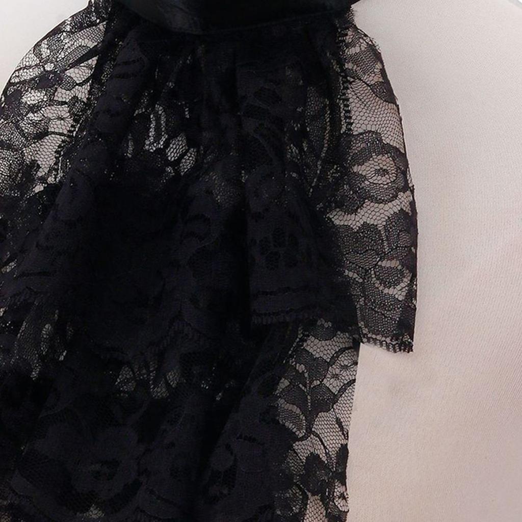 Halloween Kostüm Falsche Manschetten und mehrstufiges Rüschen-Spitzen Kolonial Jabot Kragen Set Viktorianische Koloniale Halsbedeckung für Partys