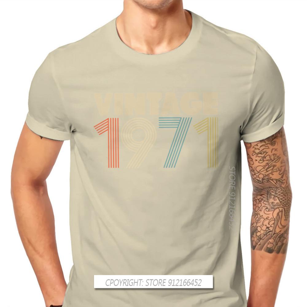 1971 50th Anniversary Fabric Tshirt Vintage Color Elegant T Shirt Oversize Unisex Tees Shirt New Design Big Sale