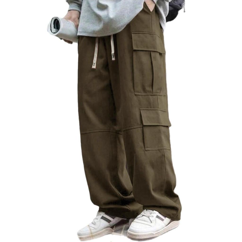 European and American Straight Overalls Men's 25 Outdoor Splicing Loose Design Multi-bag Functional Trousers