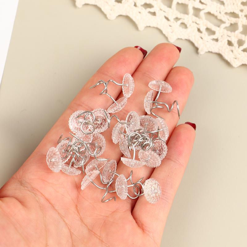 100 Stuks Transparante Koppen Draaipinnen Bevestiging voor Meubelstof Deken Stoel Bank Bevestiging Decoratie Spelden Reparatie Losse Gordijnspelden