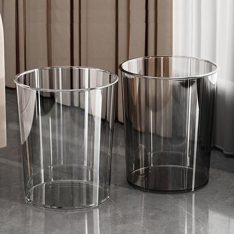 1PC Waste Basket Storage Bucket Garbage Container Kitchen Dustbin Transparent Luxury Without Lid Trash Can Garbage Bin