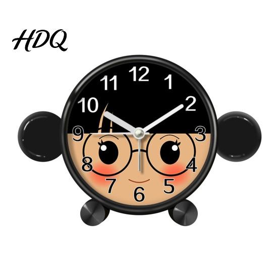 Toddler Alarm Clock Cartoon Animal for Students Non-Ticking Quiet Movement Students Clock Battery Operated Desk Home Bedroom Childrens