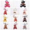 Soft Bow Bear Keychain Car Key Holder Cartoon Bag Pendant Lovely PU Leather Keyring  Birthday Gift