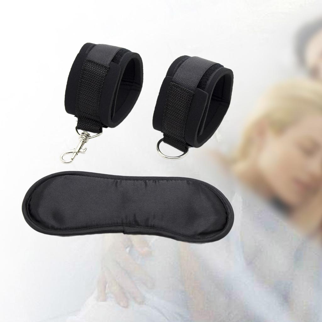 Handcuffs Ankle Bracelets Eyemask Set SM Bondage Fetish Handcuffs Kit Cuff Restraint Set Handcuffs Restraints Sex Toys