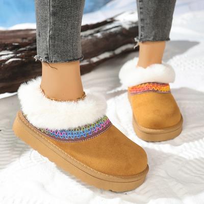 Bottes de neige grande taille pour femmes, nouvelles bottes d'hiver à tige courte colorées, chaudes en velours épais, chaussures de neige polyvalentes