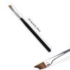 1pc 15.6cm French Tip Nail Brush - Crescent Shape Oblique Design for Precise DIY Nail Art, Black Handle with Metallic Ferrule & Soft Bristles