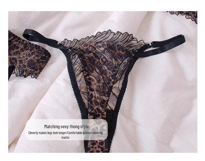 Leopard Print Lace Lingerie Set: Uplift & Minimize with Underwire Support
