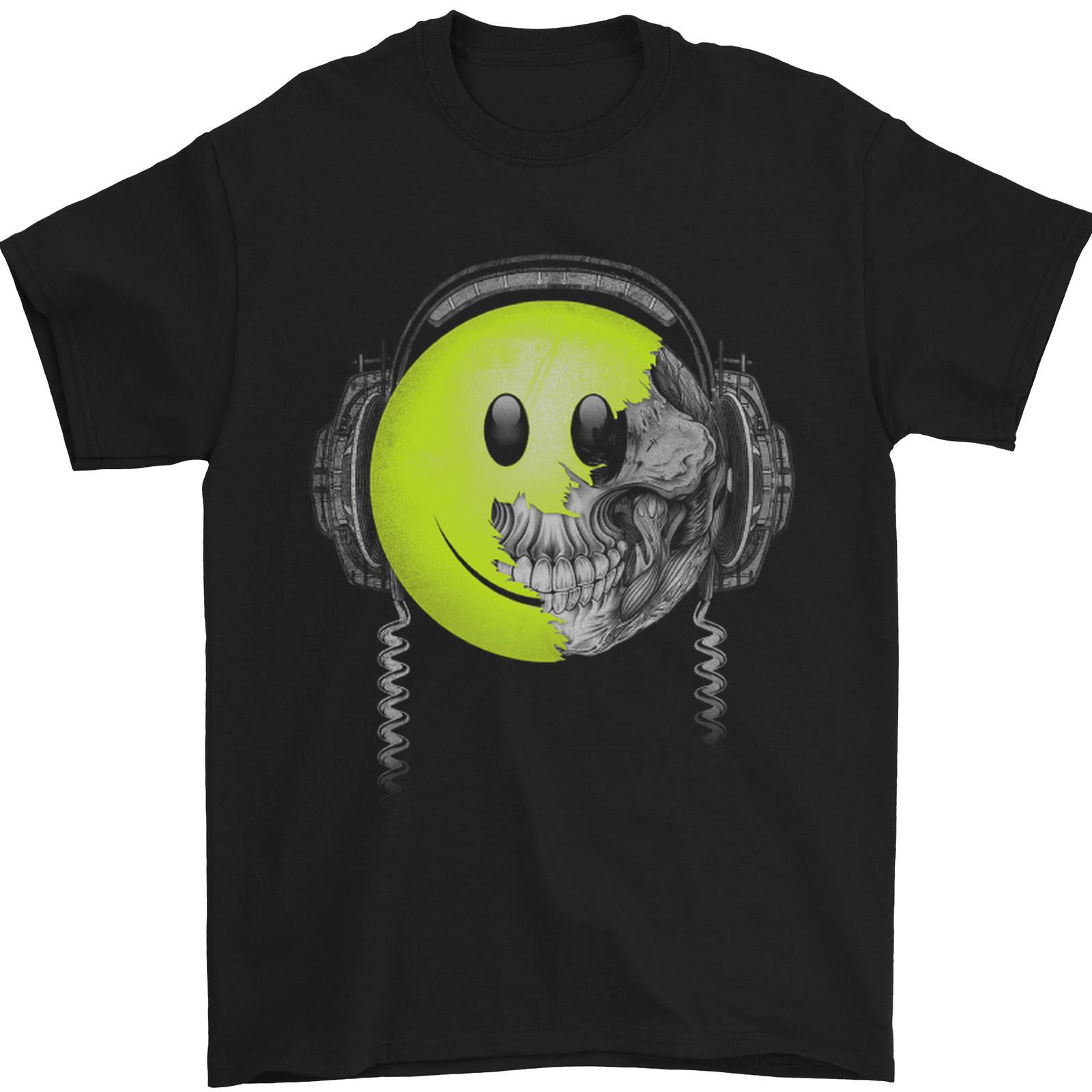 DJ Skull Dance Music DJing Skull Headphones Mens T-Shirt 100% Cotton S разноцветный