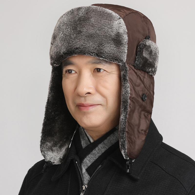 Lei Feng Hat Autumn and Winter Middle aged and Elderly Men's Snow Hat Ear Protection Thickened Men's Winter Elderly Winter Dad Winter Hat