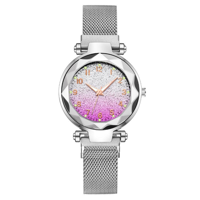 

Популярные новые женские часы с цифровым светящимся магнитным ремешком и постепенным изменением, женские часы, модные кварцевые часы