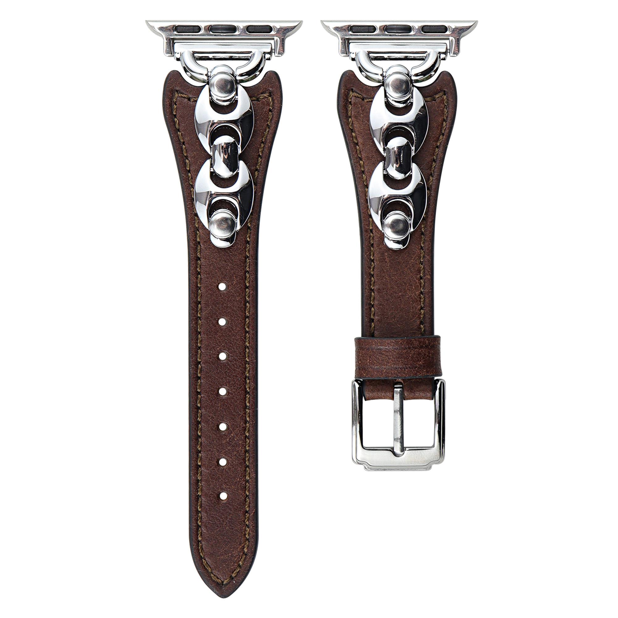 

Ремешок для Apple Watch Series 10 9 8 7 SE 6 5 4 3 2 1 42мм 41мм 40мм 38мм D Металлическая Пряжка Натуральная Кожаный Ремешок D