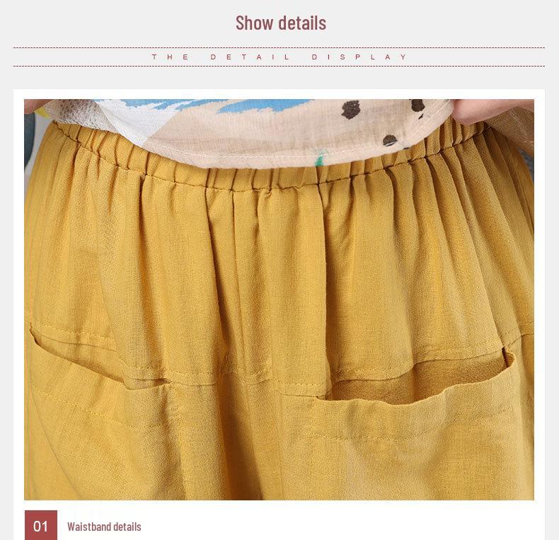 2025 New Plus Size High Waist Cotton Linen Capri Harem Pants for Women - Summer Casual Style