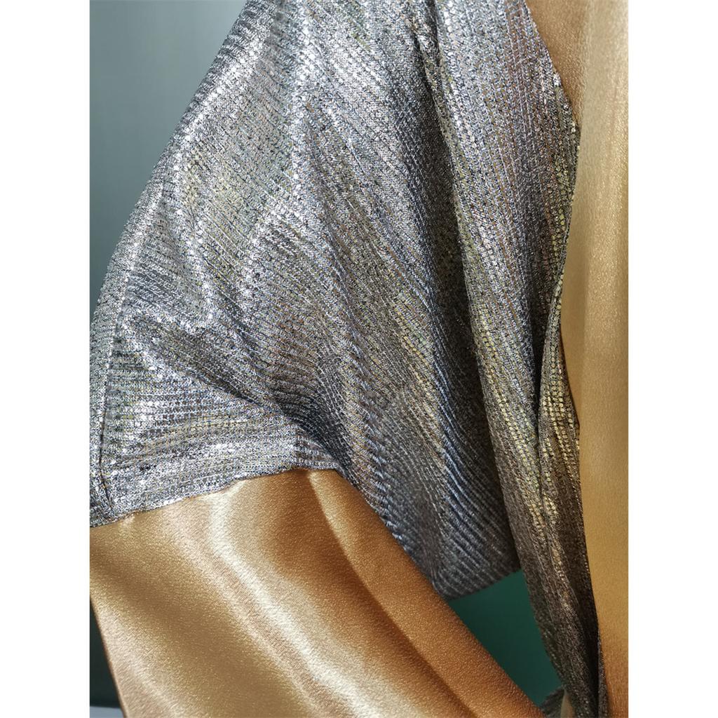 Cover Up Women Bohemian Maxi Long Kimono Tunic Cape Beach Dress Fashion Vintage Sequin Sleeve Cardigan Holiday Party Gold