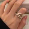 S925 Silber Geometrischer Crossover-Ring - Damen Minimalistisches Offenes Design, Schlichter Mode Ins Stil Zeigefingerring