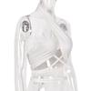 New Summer Solid Color Backless Lace-Up Top for Women - European & American Style