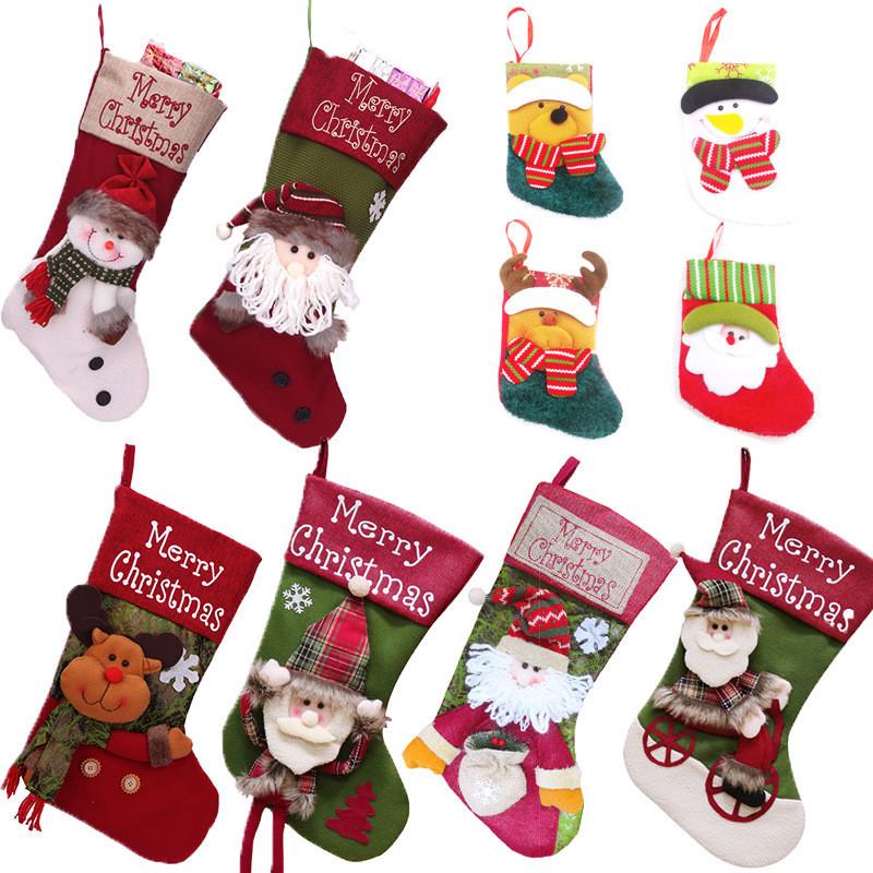 Large Christmas Sock Gift Bag Small Candy Bag Cartoon Gift Bag Christmas Decoration