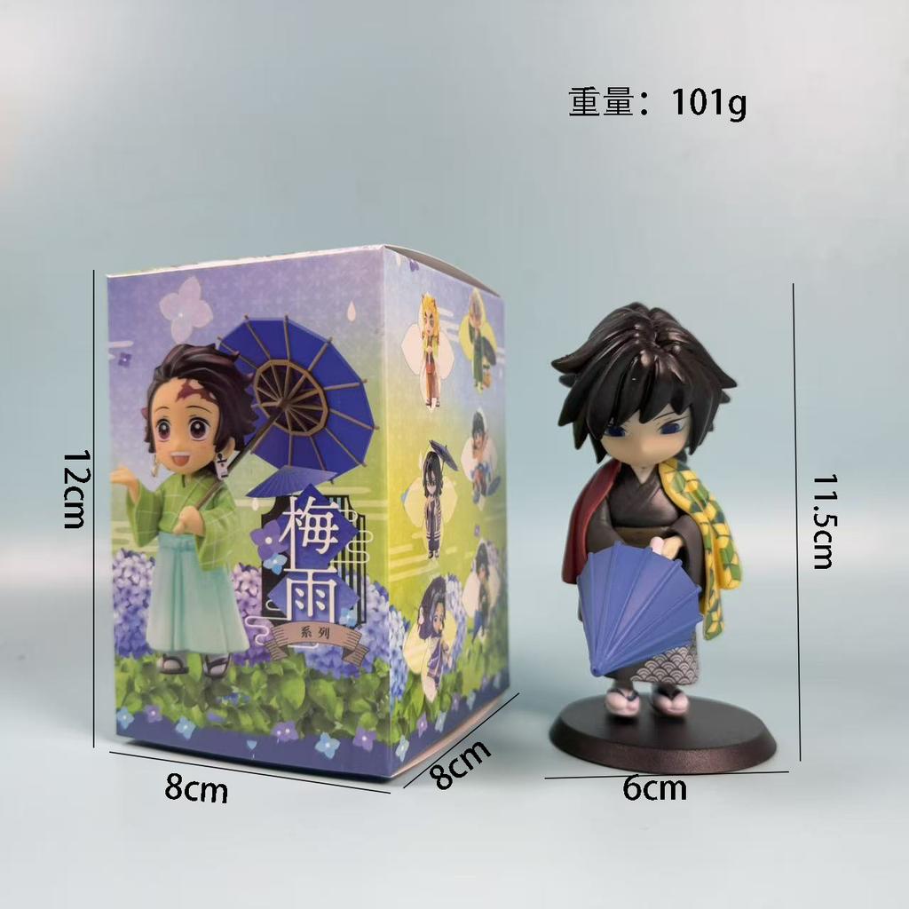 Demon Slayer Series Cute Figure Plum Rain Series Kochou Shinobu Tomioka Giyuu Kanroji Mitsuri Desktop Ornament Collection Gifts