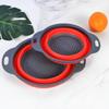 Collapsible Round Silicone Colander: Telescopic Fruit & Vegetable Washing Basket
