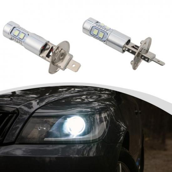 Improve Safety on the Road with 2 H1 LED Bulbs 100W 8000K Ice Blue Light