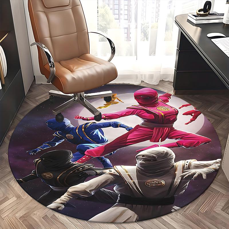 Power Rangers Ninja Steel Chair Mat Round Carpet for Home Decor, Office Use, Living Room, Bedroom, Gift Idea0279b