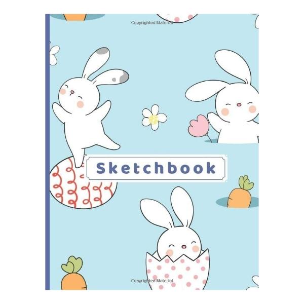 Happy Easter Sketchbook Drawing Doodle Funny Easter Bunny Gift Sketchbook / Notebook for Kids (blue,8.5 X11 ) синий
