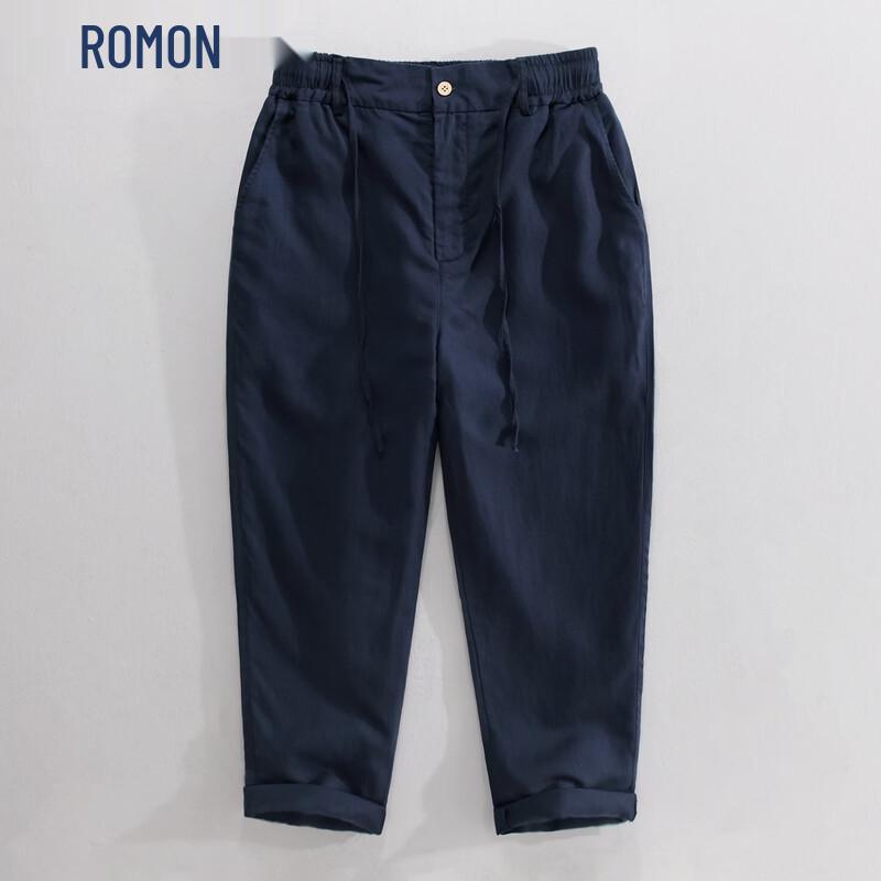 Romon Men s Tencel Lyocell Linen Casual Pants L