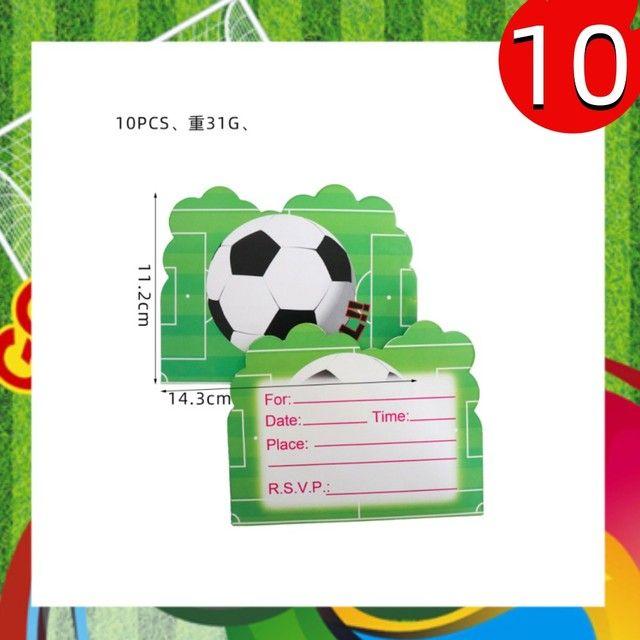 Green Football-themed Birthday Party Tableware Set - Disposable Paper Plates, Cups, Knives, Forks, Spoons and Straws