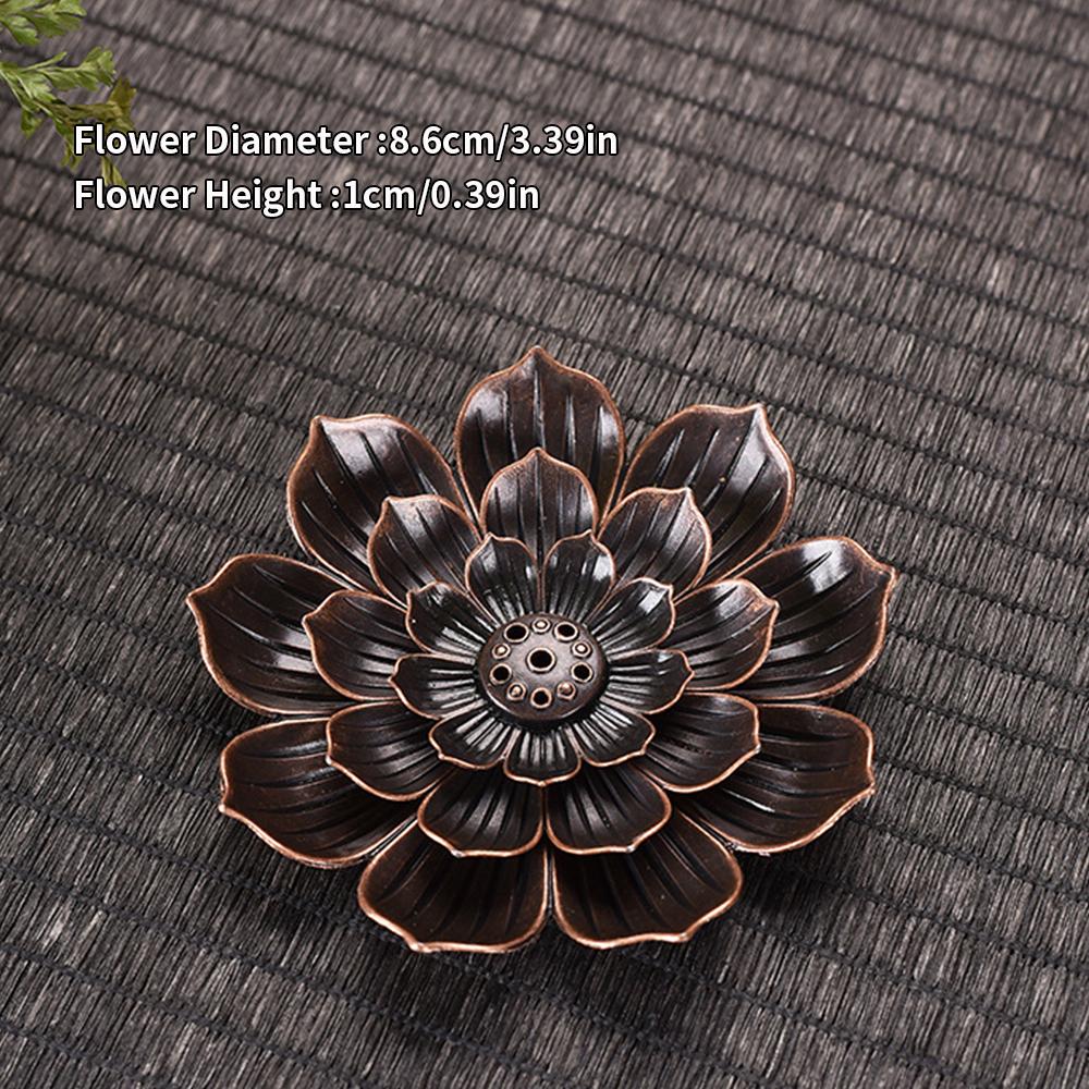 

3-layer alloy incense burner bracket plate incense burner plate Buddhist coil lotus incense burner, Zen incense burner