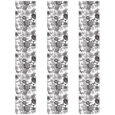 [A2886] - Rollo Adhesivo Gigante 'Decoración Floral' blanco negro - 250x45 cm