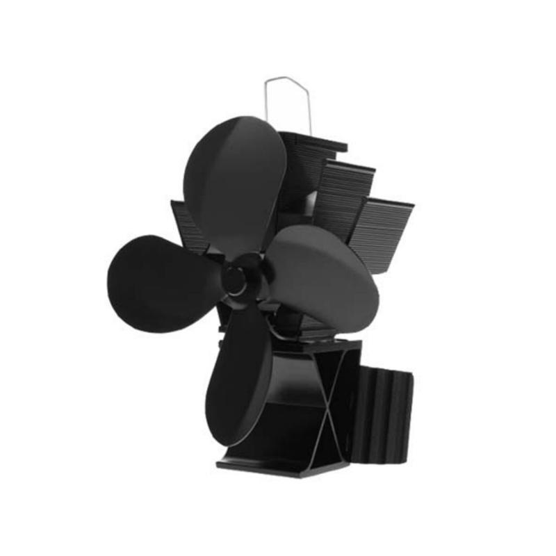 

Heat Powered Fireplaces Fan With Automatic Temperature Control And Quiet 4 Blade Design For Efficient Heat Distribution чёрный