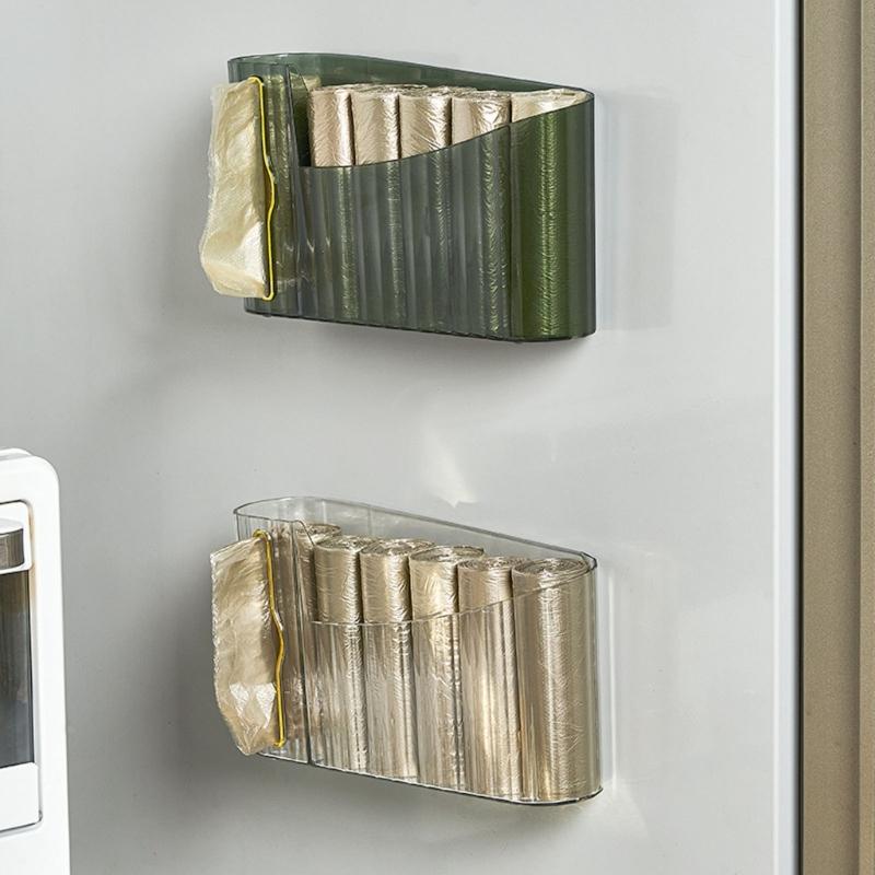Multipurpose Plastic Bag Storage Box Large Capacity Wall Mounted Trash Bag Holder Dispenser For Daily Use