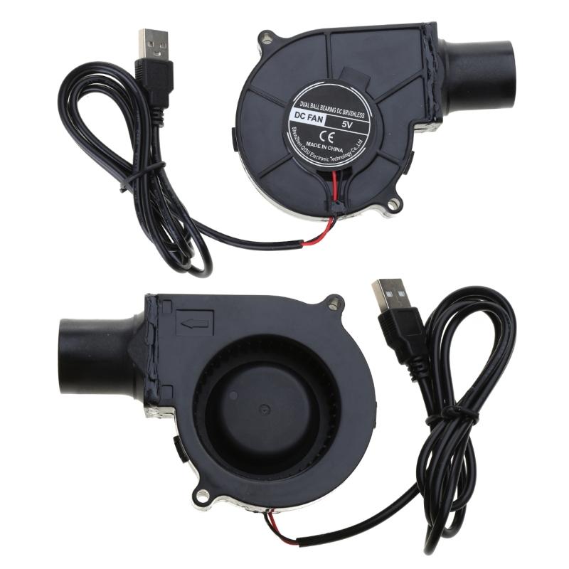 New 7530 7cm 5V USB Portable BBQ Fan 2600RPM 1.5W Power for Picnic Camping Air Turbo Blower Outdoor Activities