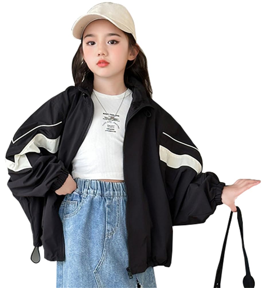 BLZXIAN Windbreaker Jacket for Mountain Junior Loose Full Korean Suitable for Sizes Size Height Children's Girls, Spring/Autumn Parka, Girls' Coat,