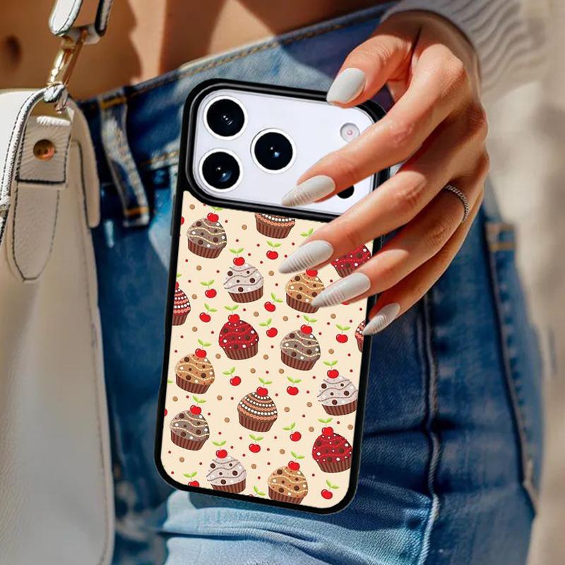 Cupcake Cartoon Pattern Phone Case For iPhone 17 Air 14 15 13 12 Max Cover For Apple 14 15 16 16e 11 Pro Max Plus Coque