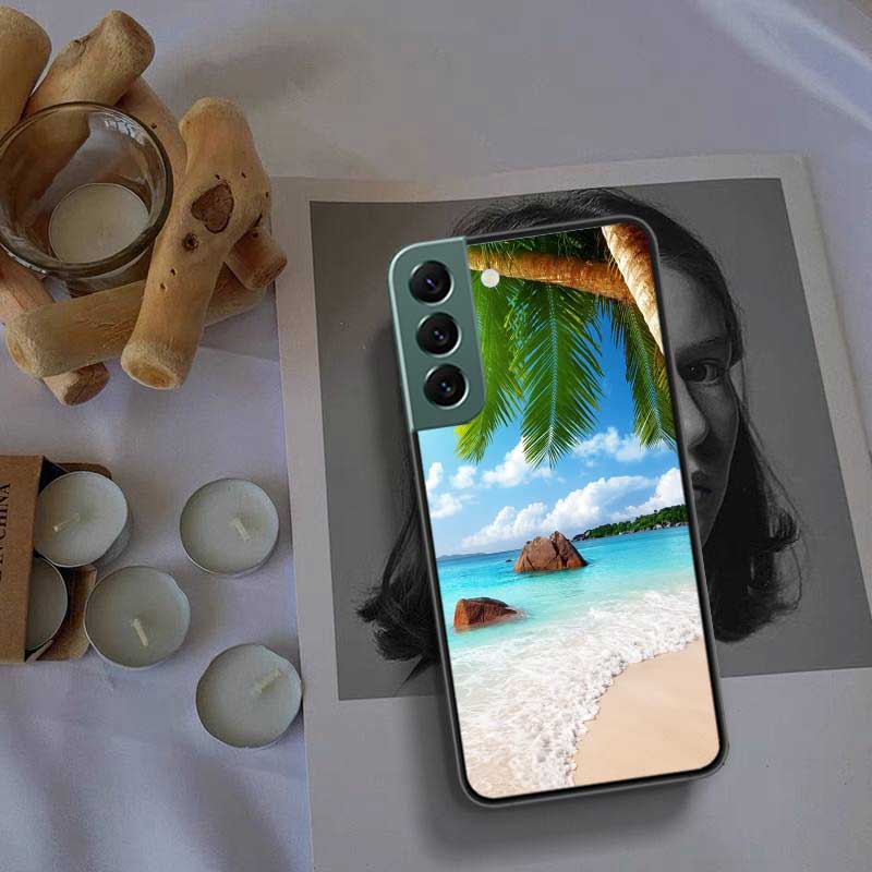 Sea Tropical Palm Trees Beach Phone Case For Samsung A16 A26 A36 A56 Galaxy A02S A12 A52S A13 A23 A33 A53 A54 A34 A24 A14 A22 A3