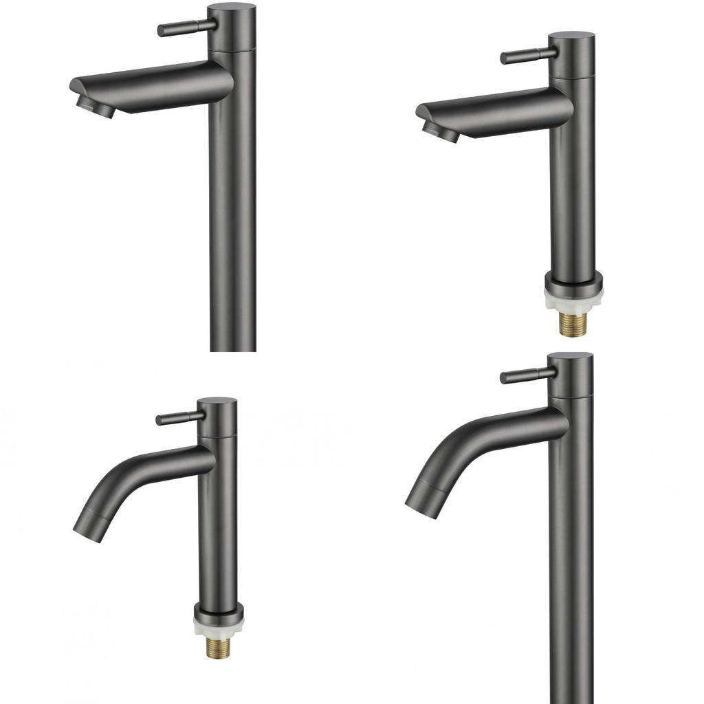 Grifo de Lavabo de Baño Moderno Minimalista de Acero Inoxidable con Monomando para Uso Doméstico