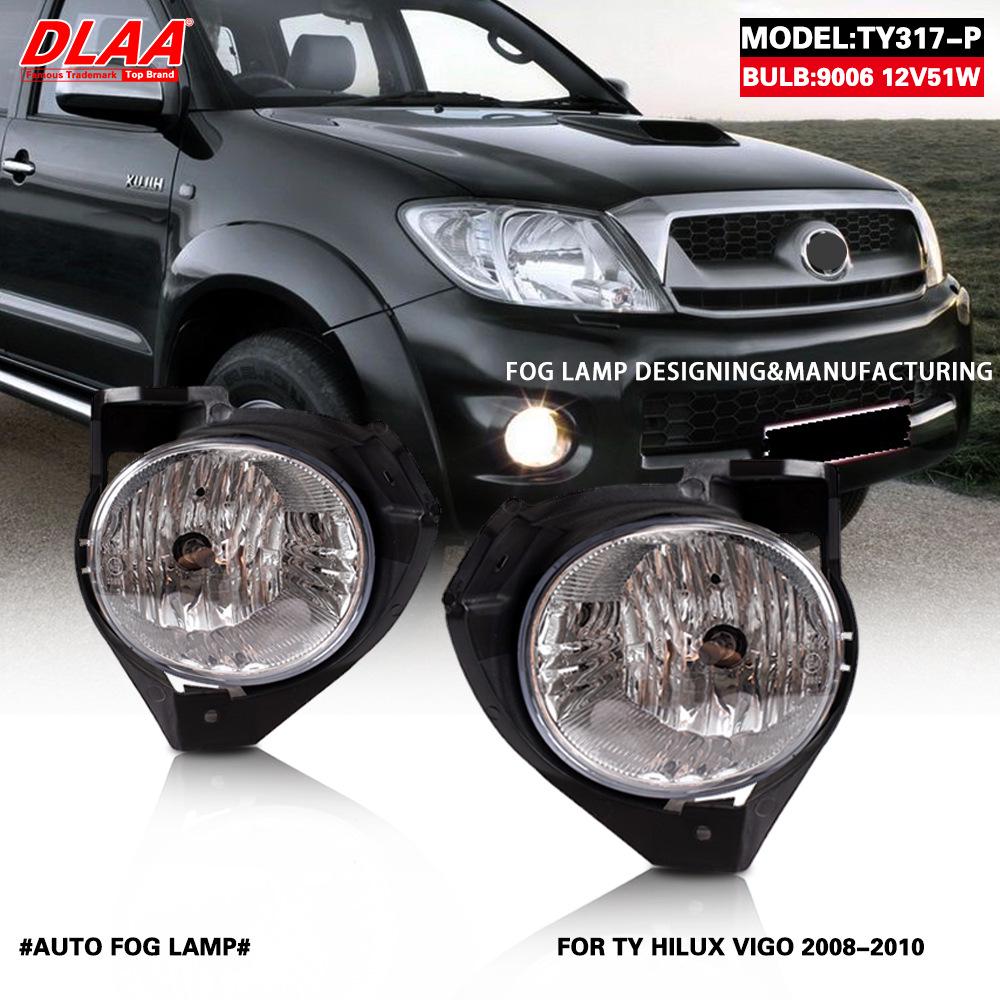 Fog Light & DRL Assembly for 08-10 Toyota Hilux: Includes Headlight, Bumper, and Fog Light Set.