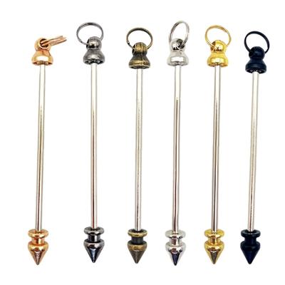 30Pcs Metal Rod Charm with Eye Pins Beadable Metal Rod Pendants Versatile Beading Accessories for Jewelry Designers